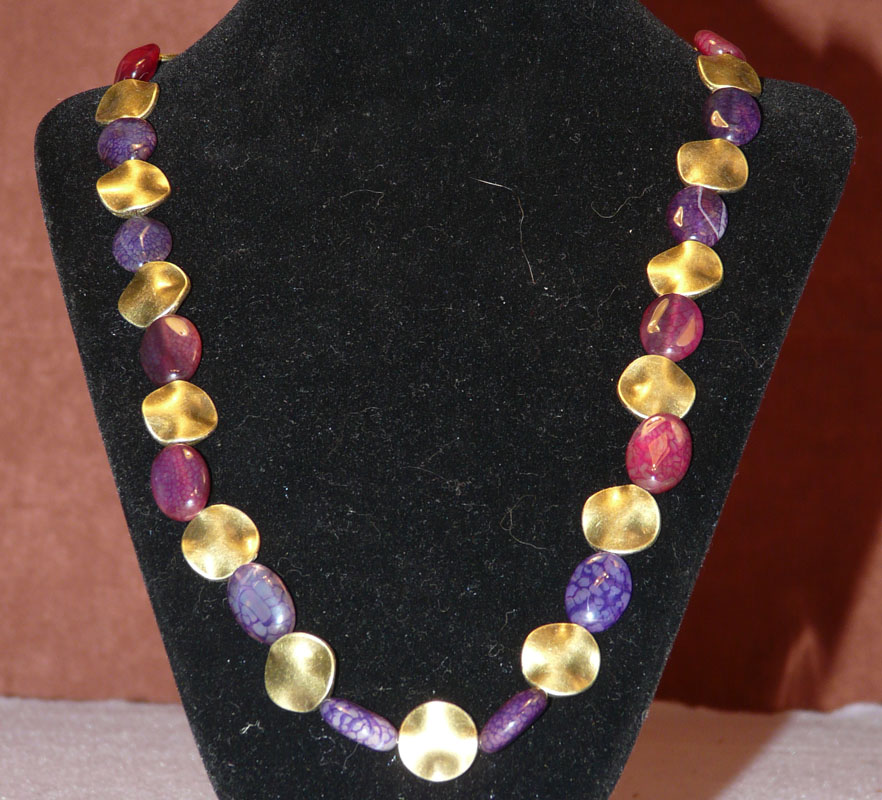 Red to Purple Stone Necklace